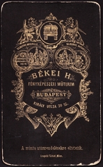 Magyarország, Budapest VI., Király utca 30., Békei Hermin fényképészeti műterme., 1900, Fortepan, műterem, fényképész, hátlap, Budapest, Fortepan #81033