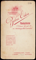 Magyarország, Budapest V., Bajcsy-Zsilinszky út (Váci körút) 14., Békei Ödön fényképészeti műterme., 1900, Fortepan, műterem, fényképész, hátlap, Budapest, Fortepan #81034