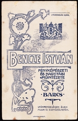 Magyarország, Barcs, Bencze István fényképészeti és nagyítási műintézete., 1900, Fortepan, műterem, fényképész, hátlap, Fortepan #81039