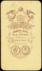 Magyarország, Budapest VI., Szondi (Deák) utca 4., Borsos József fényképész., 1900, Fortepan, műterem, fényképész, hátlap, Budapest, Fortepan #81047