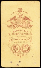 Magyarország, Budapest V., Károly körút körút (Országút 42)., Borsos József fényképész., 1900, Fortepan, műterem, fényképész, hátlap, Budapest, Fortepan #81048