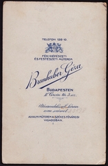 Magyarország, Budapest I., Corvin tér 5., Brunhuber Géza fényképészeti és festészeti műterme., 1900, Fortepan, műterem, fényképész, hátlap, Budapest, Fortepan #81059