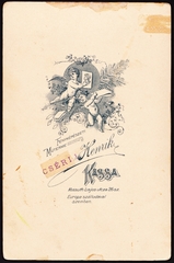 Szlovákia, Kassa, Kossuth Lajos utca 26., Cséri Henrik fényképészeti műterme., 1900, Fortepan, műterem, fényképész, hátlap, Fortepan #81067