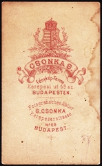 Magyarország, Budapest VIII., Rákóczi (Kerepesi) út 69., Csonka Simon fénykép-terme., 1900, Fortepan, műterem, fényképész, hátlap, Budapest, Fortepan #81075