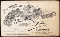 Magyarország, Budapest V., Kossuth Lajos (Hatvani) utca 1., Divald Károly fiai fényképészeti műintézete., 1900, Fortepan, műterem, fényképész, hátlap, Budapest, Fortepan #81089