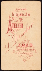 Románia,Erdély, Arad, Templom utca, Drescher Lajos fényképész műterme., 1900, Fortepan, műterem, fényképész, hátlap, Fortepan #81095