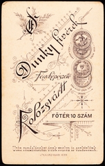 Románia,Erdély, Kolozsvár, Fő tér 10., Dunky fivérek fényképészete., 1900, Fortepan, műterem, fényképész, hátlap, Fortepan #81099