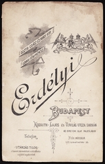 Magyarország, Budapest V., Kossuth Lajos és Semmelweis (Újvilág) utca sarok, Erdélyi Mór fényképész., 1900, Fortepan, műterem, fényképész, hátlap, Budapest, Fortepan #81107