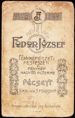 Magyarország, Pécs, Jókai tér 5., Fodor József fényképészeti, festészeti és fénykép nagyító műterme., 1900, Fortepan, műterem, fényképész, hátlap, Fortepan #81114