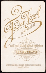 Magyarország, Nagykanizsa, a dél zalai takarék pénztár bérházában, Fodor József fényképész., 1900, Fortepan, műterem, fényképész, hátlap, Fortepan #81118