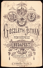 Magyarország, Budapest V., Kristóf tér 3., Goszleth István fényképész., 1900, Fortepan, műterem, fényképész, hátlap, Budapest, Fortepan #81138