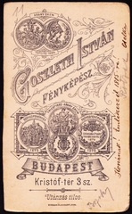 Magyarország, Budapest V., Kristóf tér 3., Goszleth István fényképész., 1900, Fortepan, műterem, fényképész, hátlap, Budapest, Fortepan #81143