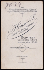 Hungary, Budapest VIII., Népszínház utca 17., Hauser S. fényképészeti és festészeti műterme., 1917, Fortepan, studio, photographer, verso, Budapest, Fortepan #81159