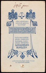 Románia,Erdély, Szászrégen,Borszék, Heiter György fényképészeti, festő és nagyító műintézete., 1911, Fortepan, műterem, fényképész, hátlap, Fortepan #81160