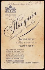 Magyarország, Budapest V., Károly körút 6., Hungária Fényképészeti társaság., 1905, Fortepan, műterem, fényképész, hátlap, Budapest, Fortepan #81171