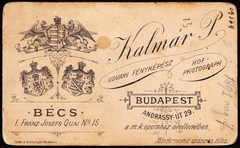 Magyarország, Budapest VI., Andrássy út 29., Kalmár Péter fényképész., 1900, Fortepan, műterem, fényképész, hátlap, Budapest, Fortepan #81185