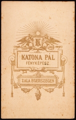 Magyarország, Zalaegerszeg, Katona Pál fényképész., 1900, Fortepan, műterem, fényképész, hátlap, Fortepan #81189