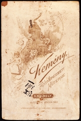 Magyarország, Sátoraljaújhely, Kossuth utca 180., Kemény fényképészeti műterme., 1900, Fortepan, műterem, fényképész, hátlap, Fortepan #81194