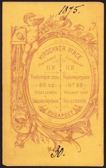 Magyarország, Budapest II., Gül Baba (Niedermayer) utca 89., Kirschner Vince fényképész., 1900, Fortepan, műterem, fényképész, hátlap, Budapest, Fortepan #81197