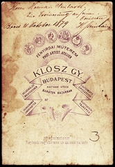 Magyarország, Budapest V., Kossuth Lajos (Hatvani) utca, Klösz György fényírdai műterme., 1900, Fortepan, műterem, fényképész, hátlap, Budapest, Fortepan #81205