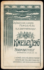 Magyarország, Szombathely, Gyöngyös utca 24., Knebel Jenő fényképész., 1900, Fortepan, műterem, fényképész, hátlap, Fortepan #81211