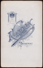 Hungary, Budapest V., Kossuth Lajos út 12., Kossak József fényképész., 1909, Fortepan, studio, photographer, verso, Budapest, Fortepan #81228