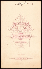 Magyarország, Budapest V., Kristóf tér 3., Kozmata Ferenc fényképész., 1900, Fortepan, műterem, fényképész, hátlap, Budapest, Fortepan #81230