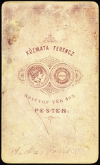 Magyarország, Budapest V., Kristóf tér 4., Kozmata Ferenc fényképész., 1900, Fortepan, műterem, fényképész, hátlap, Budapest, Fortepan #81234