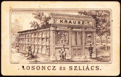 Szlovákia, Losonc,Szliács, Krausz Tivadar fényképész., 1900, Fortepan, műterem, fényképész, hátlap, Fortepan #81235