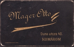 Szlovákia, Komárom, Duna utca 40., Mager Ottó fényképész., 1900, Fortepan, műterem, fényképész, hátlap, Fortepan #81257