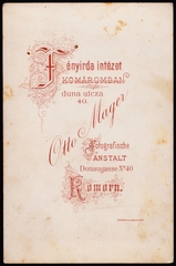 Szlovákia, Komárom, Duna utca 40., Mager Ottó fényírda intézete., 1900, Fortepan, műterem, fényképész, hátlap, Fortepan #81258