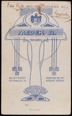 Magyarország, Budapest VII., Rottenbiller utca 19., Medek Rezső fényképész., 1901, Fortepan, műterem, fényképész, hátlap, Budapest, Fortepan #81281