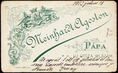 Magyarország, Pápa, Új utca 121., Meinhardt Ágoston fényképész., 1902, Fortepan, műterem, fényképész, hátlap, Fortepan #81284