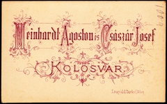 Románia,Erdély, Kolozsvár, Meinhardt Ágoston és Császár József fényképészek., 1900, Fortepan, műterem, fényképész, hátlap, Fortepan #81285