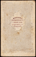 Magyarország, Nagykanizsa, a Piarista templom mellett, Mikolasch S. fényképészeti üveg műterme., 1900, Fortepan, műterem, fényképész, hátlap, Fortepan #81292