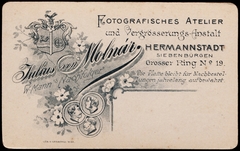 Románia,Erdély, Nagyszeben, Grosser Ring No. 19., Molnár Gyula fényképész műterme., 1900, Fortepan, műterem, fényképész, hátlap, Fortepan #81294