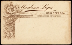 Románia,Erdély, Csíkszereda, Munkácsi Lajos fényképész műterme., 1900, Fortepan, műterem, fényképész, hátlap, Fortepan #81295