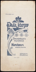 Szlovákia, Komárom, Baross utca 76., Paál József fényképészeti műterme., 1900, Fortepan, műterem, fényképész, hátlap, Fortepan #81305