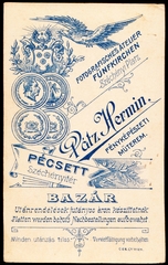 Magyarország, Pécs, Széchenyi tér, Pátz Hermin fényképészeti műterme., 1900, Fortepan, műterem, fényképész, hátlap, Fortepan #81309