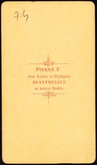 Magyarország,Balaton, Keszthely, Pierre F. festész és fényképész., 1900, Fortepan, műterem, fényképész, hátlap, Fortepan #81318