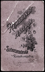 Magyarország, Székesfehérvár, Kossuth utca 9., Rembrandt fényírda., 1900, Fortepan, műterem, fényképész, hátlap, Fortepan #81332