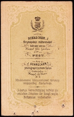 Magyarország, Budapest V., Teleki Pál (Bálvány) utca 3., Schrecker Ignác fényképészeti műterme., 1900, Fortepan, műterem, fényképész, hátlap, Budapest, Fortepan #81348