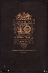 Magyarország, Miskolc, Szinay István fényképész., 1900, Fortepan, műterem, fényképész, hátlap, Fortepan #81384