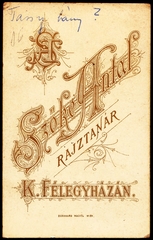 Magyarország, Kiskunfélegyháza, Szőke Antal rajztanár, fényképész., 1900, Fortepan, műterem, fényképész, hátlap, Fortepan #81385