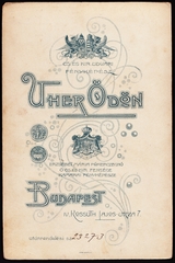 Magyarország, Budapest V., Kossuth Lajos utca 7., Uher Ödön fényképész., 1900, Fortepan, műterem, fényképész, hátlap, Budapest, Fortepan #81392