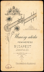 Magyarország, Budapest VIII., József utca 83., Űrmősy utóda, fényképész., 1900, Fortepan, műterem, fényképész, hátlap, Budapest, Fortepan #81401