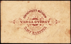 Magyarország, Nagykanizsa, Varga György fényképészeti műterme., 1900, Fortepan, műterem, fényképész, hátlap, Fortepan #81408