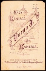 Magyarország, Nagykanizsa, Varga J. fényképész., 1900, Fortepan, műterem, fényképész, hátlap, Fortepan #81409