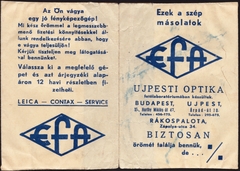 Magyarország, Budapest XI.,Budapest XV.,Budapest IV., Bartók Béla (Horthy Miklós) út 47. / Árpád út 70. / Szerencs (Zápolya) utca 34., EFA fotószaküzlet., 1934, Fortepan, fényképtartó tasak, fotólaboratórium, Budapest, Fortepan #81511