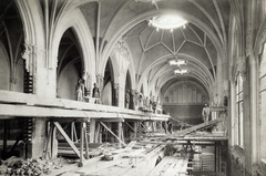 Hungary, Budapest I., Szentháromság tér. A felvétel a Pénzügyminisztérium építésekor, 1903-ban készült. A kép forrását kérjük így adja meg: Fortepan / Budapest Főváros Levéltára. Levéltári jelzet: HU.BFL.XV.19.d.1.01.001, 1903, Budapest Főváros Levéltára / Klösz György fényképei, Klösz György, construction, public building, Neo-Gothic-style, scaffolding, Budapest, Sándor Fellner-design, Fortepan #82001